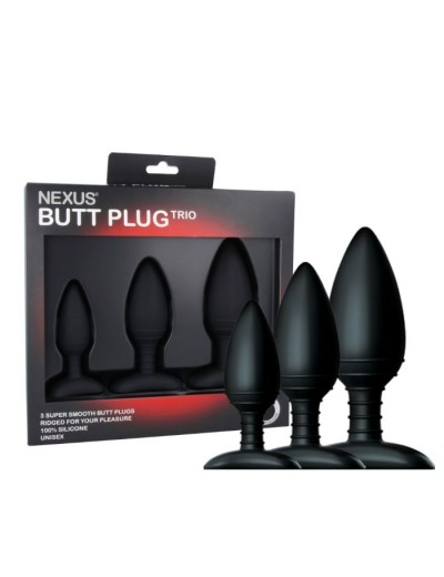 Набор из 3 черных анальных втулок NEXUS BUTT PLUG TRIO SET