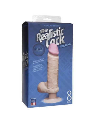 Вибромассажер-реалистик на присоске The Realistic Cock ULTRASKYN Vibrating 8”- 23,5 см.