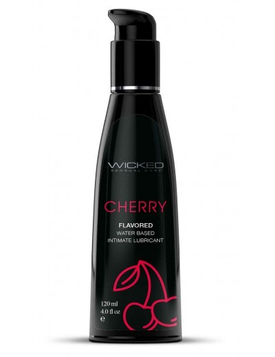 Лубрикант с ароматом сладкой вишни Wicked Aqua Cherry - 120 мл.