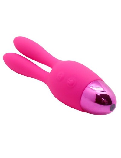 Розовый вибратор INDULGENCE Rechargeable Dream Bunny - 15 см.