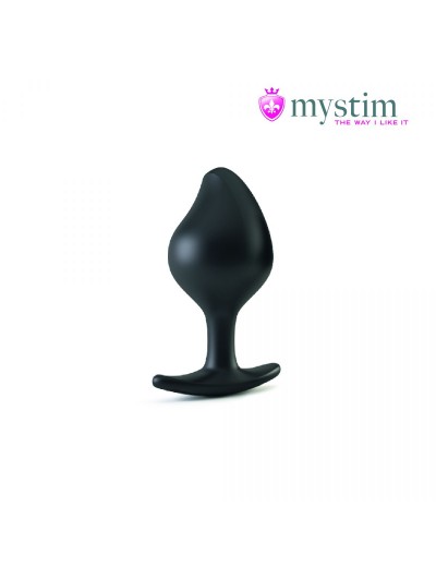 Черная пробка Mystim Rocking Vibe S с возможностью подключения к электростимулятору - 9,7 см.