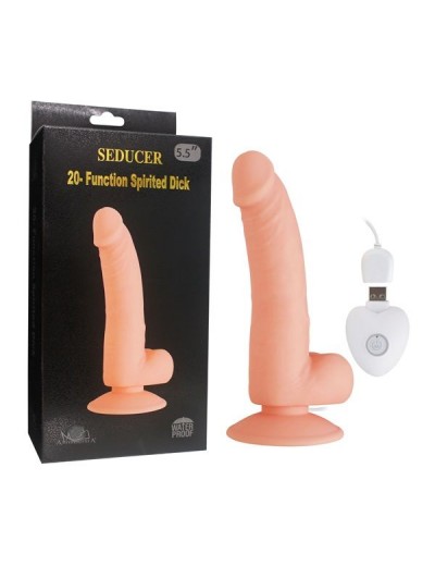 Телесный вибратор SEDUCER 20 Function Spirited Dick - 19 см.