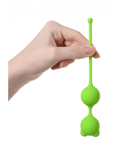 Зеленые вагинальные шарики A-Toys с ушками