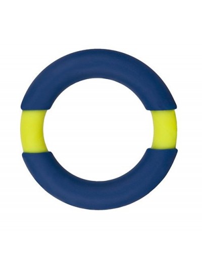 Синее эрекционное кольцо NEON STIMU RING 42MM BLUE/YELLOW