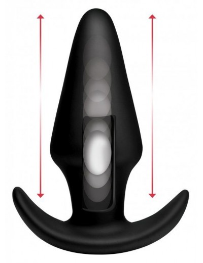 Черная анальная вибропробка Kinetic Thumping 7X Large Anal Plug - 13,3 см.