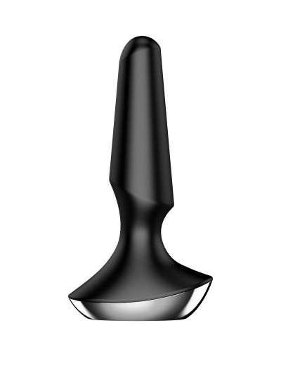 Черная анальная пробка с вибрацией Satisfyer Plug-ilicious 2 - 14 см.