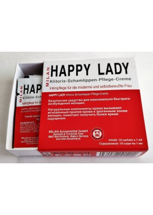 Набор из 10 пробников крема для усиления возбуждения у женщины Happy Lady