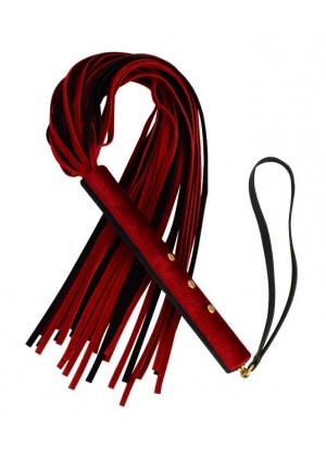 Красно-черная велюровая плеть  Домино  - 56 см.