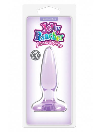 Фиолетовая анальная мини-пробка Jelly Rancher Pleasure Plug Mini - 8,1 см.