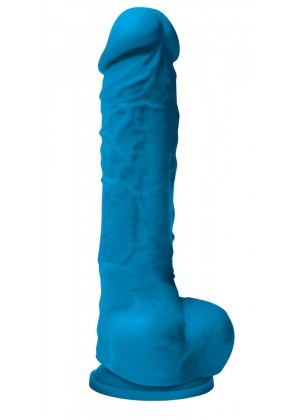 Голубой фаллоимитатор Colours Pleasures 5  Dildo на присоске - 17,8 см.