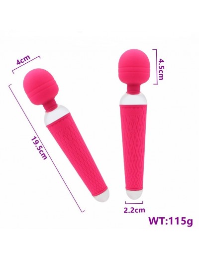 Розовый жезловый вибратор - 19,5 см.