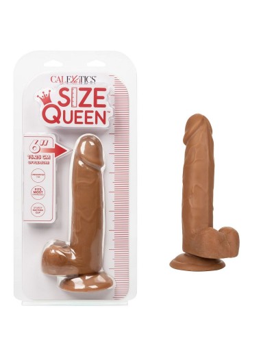 Коричневый фаллоимитатор Size Queen 6  - 20,25 см.