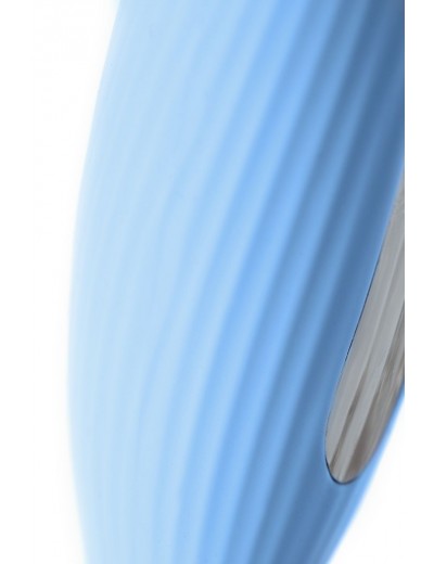 Голубой силиконовый вибратор с электростимуляцией TESLA G-POINT - 21 см.