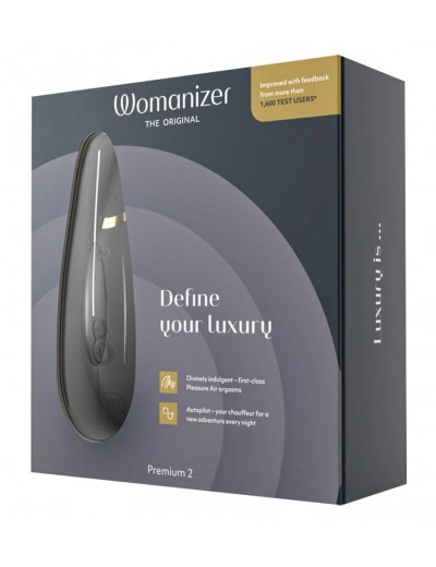 Черный клиторальный стимулятор Womanizer Premium 2