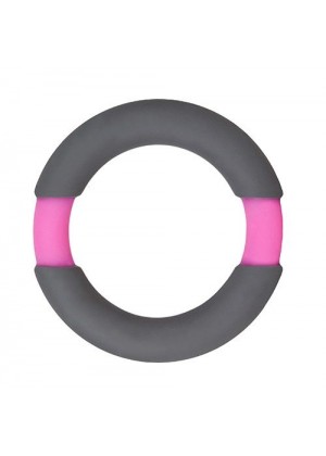 Серое эрекционное кольцо NEON STIMU RING 37MM GREY/PINK