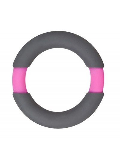 Серое эрекционное кольцо NEON STIMU RING 37MM GREY/PINK