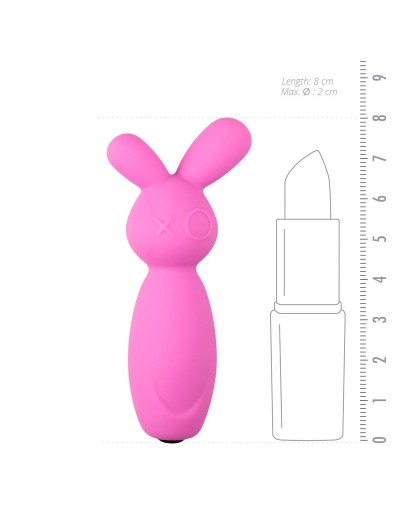 Розовый мини-вибратор Mini Bunny Vibe - 8 см.