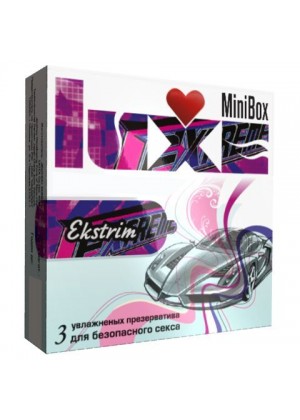Ребристые презервативы Luxe Mini Box  Экстрим  - 3 шт.