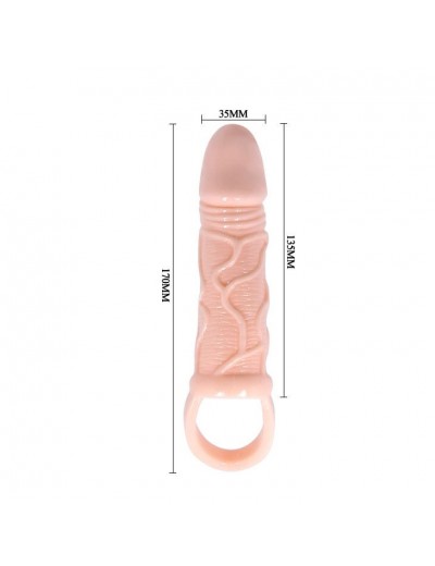 Телесная насадка на пенис с подхватом MEN EXTENTSION - 17 см.