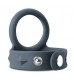 Темно-серое эрекционное кольцо с утяжкой для мошонки - размер L