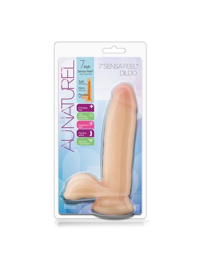 Телесный фаллоимитатор 7 inch Sensa Feel Dildo - 17,8 см.