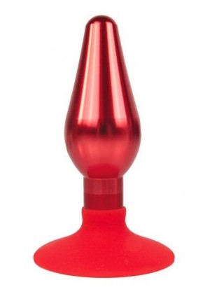 Красная конусовидная анальная пробка - 10 см.