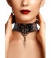 Ошейник Printed Collar With Leash Old School Tattoo Style