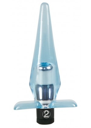 Бледно-голубой анальный массажер - 11 см.