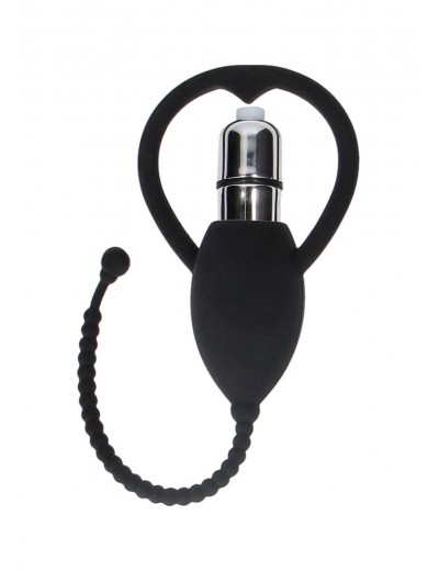 Черный уретральный вибростимулятор Urethral Sounding Vibrating Bullet Plug