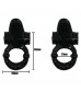 Чёрное эрекционное кольцо с вибрацией и щеточкой для клитора