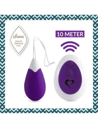 Фиолетовое виброяйцо на радиоуправлении Anna Vibrating Egg Remote