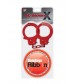 Набор для фиксации BONDX METAL CUFFS AND RIBBON: красные наручники из листового материала и липкая лента