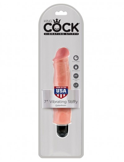 Телесный вибратор-реалистик 7  Vibrating Stiffy - 21,6 см.