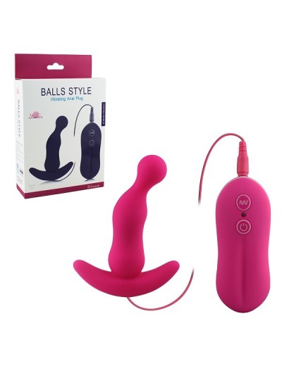 Розовый анальный стимулятор Balls Style Vibrating Anal Plug