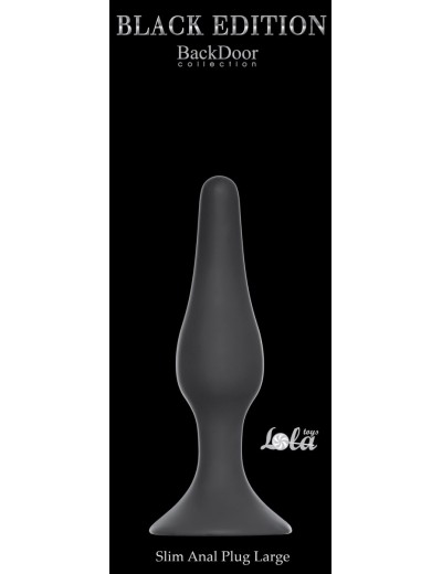 Чёрная анальная пробка Slim Anal Plug Large - 12,5 см.