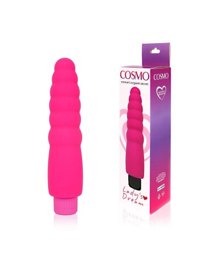 Розовый силиконовый вибратор Cosmo - 15 см.