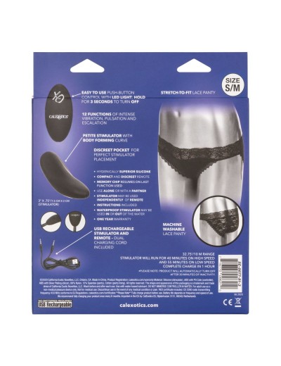 Черные кружевные трусики с вибромассажером Remote Control Panty Set S/M