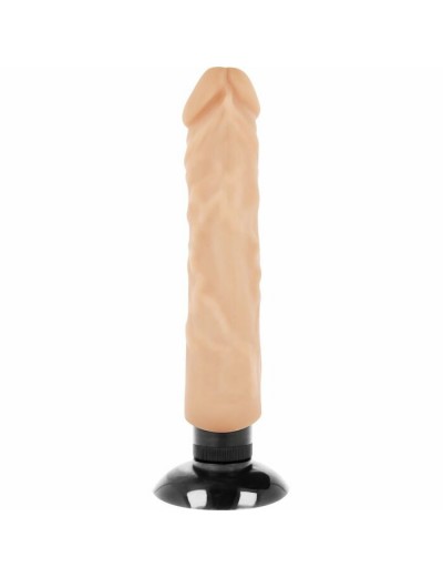 Телесный вибратор на присоске Basecock Realistic Vibrator 2in1 - 20 см.