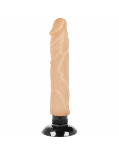 Телесный вибратор на присоске Basecock Realistic Vibrator 2in1 - 20 см.