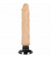 Телесный вибратор на присоске Basecock Realistic Vibrator 2in1 - 20 см.