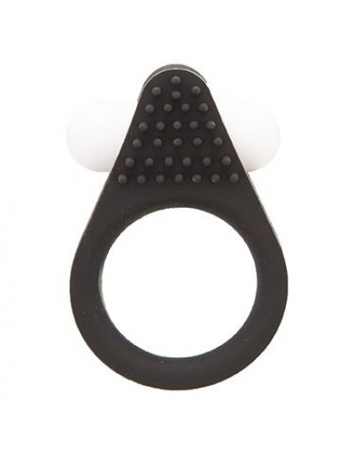 Чёрное эрекционное кольцо LIT-UP SILICONE STIMU RING 1 BLACK