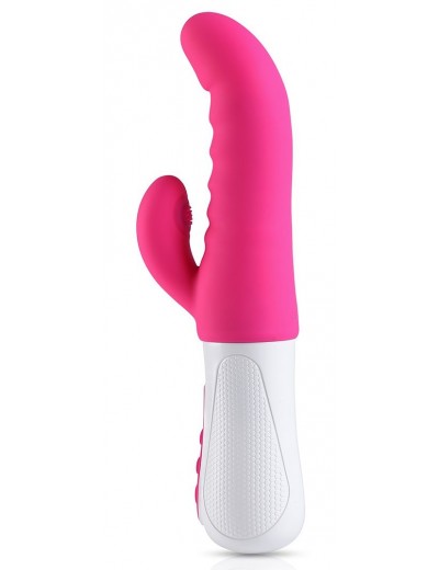 Ярко-розовый стимулятор-кролик Punch G - 23,7 см.
