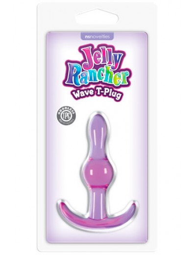 Фиолетовая анальная пробка Jelly Rancher T-Plug Wave - 9,7 см.