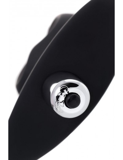 Черная вибровтулка с полой серединой в виде сердечка Cordis M - 14 см.