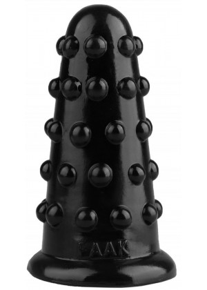 Черная анальная втулка с шипиками - 15,5 см.