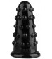 Черная анальная втулка с шипиками - 15,5 см.