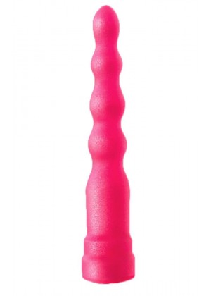 Розовый гелевый расширяющийся к низу анальный стимулятор - 20 см.