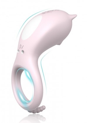 Нежно-розовое эрекционное кольцо CORA с вибрацией