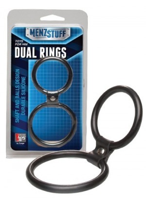 Чёрное двойное эрекционное кольцо Dual Rings Black