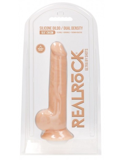 Телесный фаллоимитатор Silicone Dildo With Balls - 24 см.